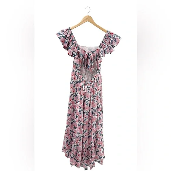 Oliphant Flirty Tie Back Maxi Lucia Pink - Picture 5 of 5